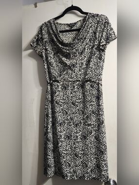 George- Black & White Leopard Print Midi Dress